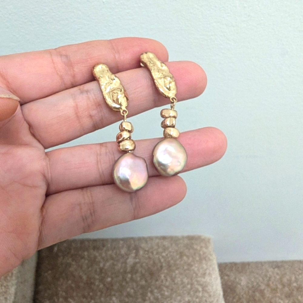Natural coin pearl necklace